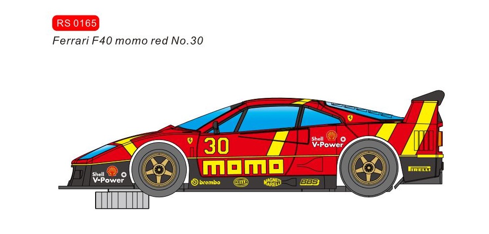 RS0165 RevoSlot Ferrari F40 Momo #30 Red